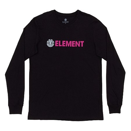 Camiseta Element Manga Longa Blazin Masculina Preto