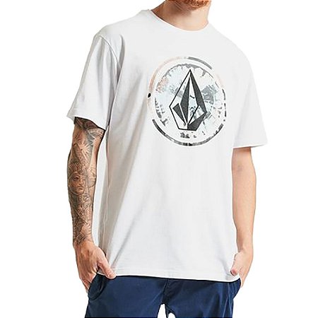 Camiseta Volcom Circle Dye Masculina Branco