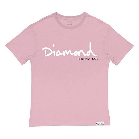 Camiseta Diamond OG Script Tee Masculina Rosa