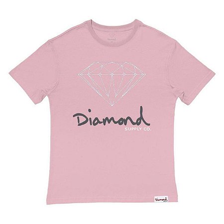 Camiseta Diamond OG Sign Tee Masculina Rosa