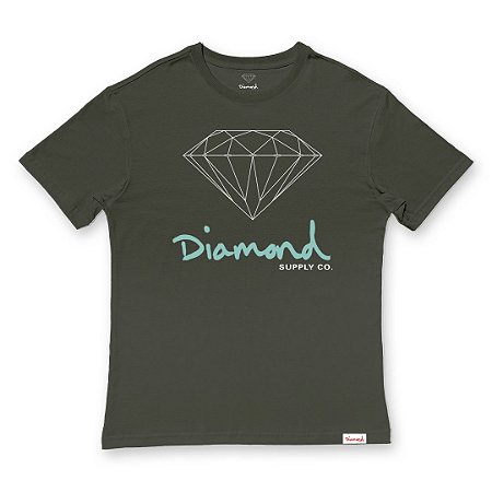 Camiseta Diamond OG Sign Tee Masculina Verde Escuro