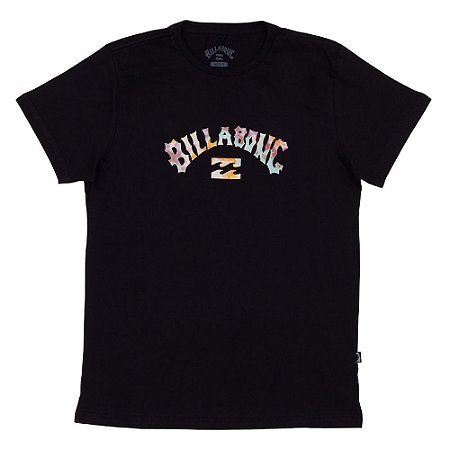 Camiseta Billabong Arch Fill Tie Dye Masculina Preto