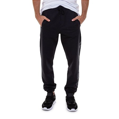 Calça Billabong Moletom Arch Outline Masculina Preto