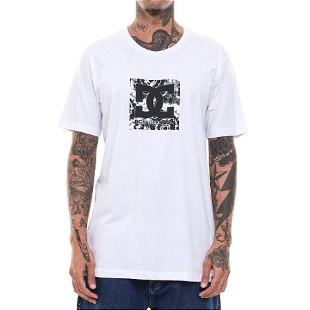 Camiseta DC Shoes Square Star Fill Marble Masculina Branco