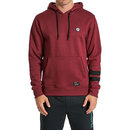 Moletom Hurley Canguru Layers Masculino Vinho