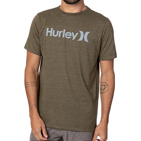 Camiseta Hurley O&O Outline Masculina Verde Escuro Mescla