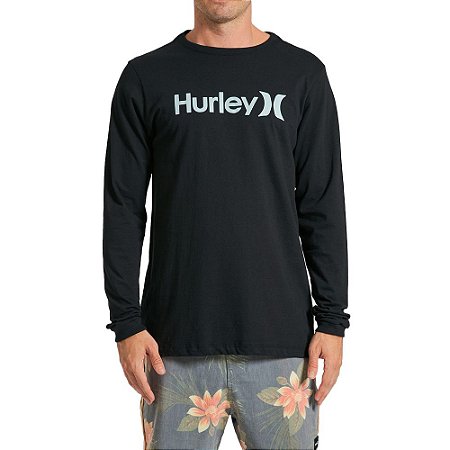 Camiseta Hurley Manga Longa O&O Solid Masculina Preto