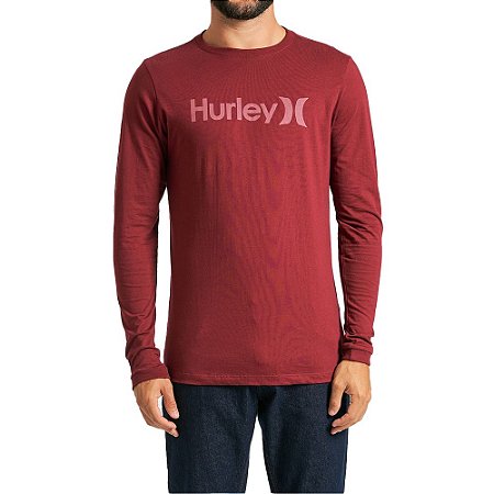 Camiseta Hurley Manga Longa O&O Solid Masculina Vinho