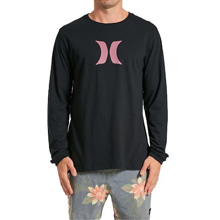 Camiseta Hurley Manga Longa Icon Masculina Preto