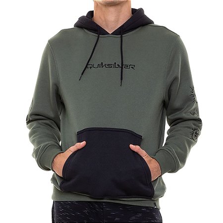 Moletom Quiksilver Canguru Blackout Hood Masculino Verde