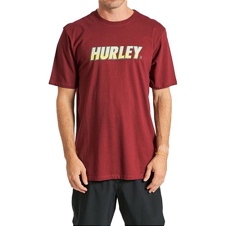 Camiseta Hurley Fastlane Oversize Masculina Vinho
