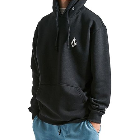 Moletom Volcom Canguru Iconic Masculino Preto