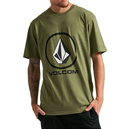 Camiseta Volcom Crisp Stone Masculina Verde Mescla