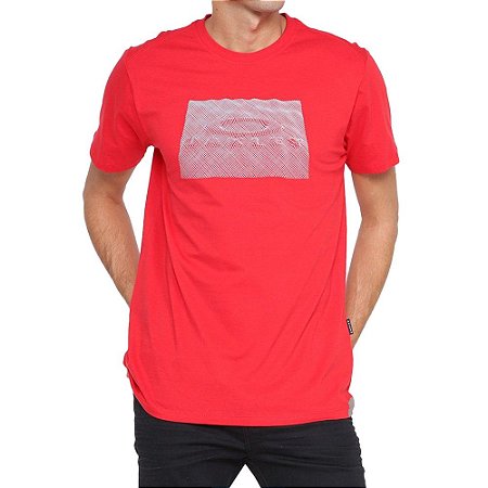 Camiseta Oakley Block Graphic Masculina Vermelho