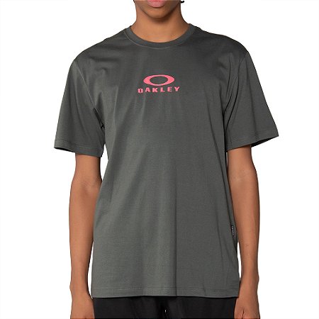 Camiseta Oakley Bark New Masculina Cinza Escuro