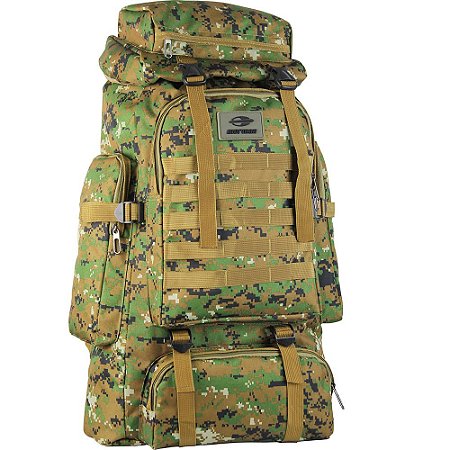 Mochila Mormaii MOR-0015 Camuflada Esportiva 70L Verde