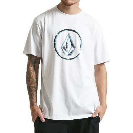 Camiseta Volcom Circle Stone Masculina Branco