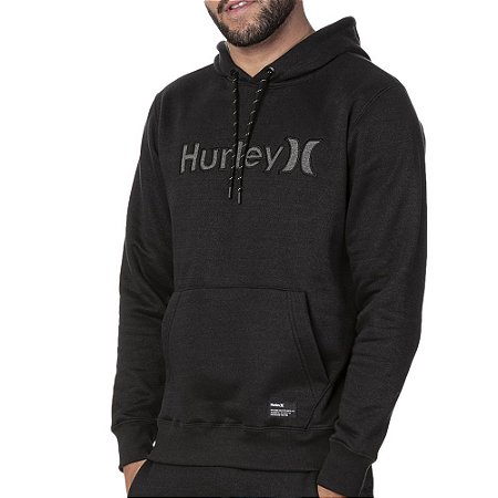 Moletom Hurley Canguru Sticker Masculino Preto