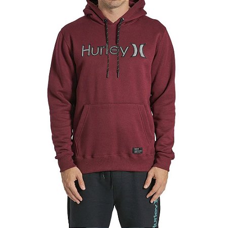 Moletom Hurley Canguru Sticker Masculino Vinho