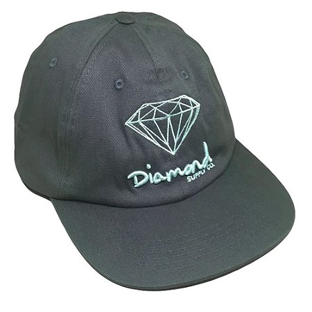 Boné Diamond Aba Curva OG Sign Unstructured Snapback Cinza