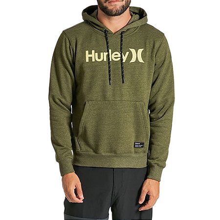 Moletom Hurley Canguru O&O Solid Masculino Verde Mescla