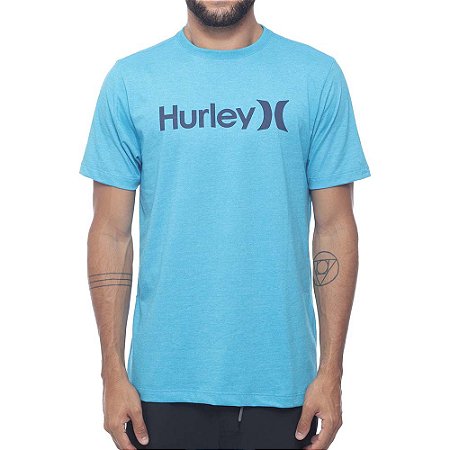 Camiseta Hurley O&O Solid Masculina Azul Mescla