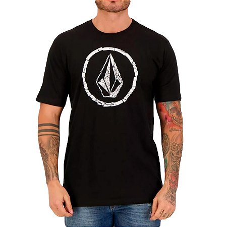 Camiseta Volcom Circle Stone Masculina Preto