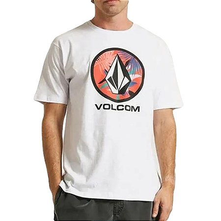 Camiseta Volcom Circle Stone Leaf Masculina Branco