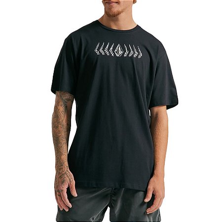 Camiseta Volcom Traces Oversize Masculina Preto