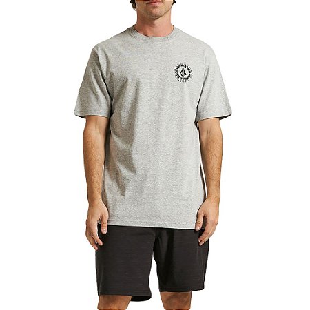 Camiseta Volcom Exuder Masculina Cinza Mescla