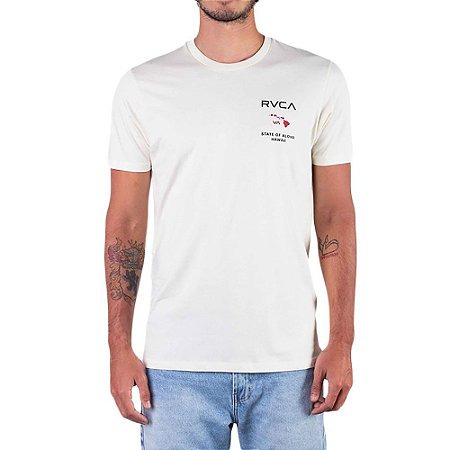 Camiseta RVCA State Of Aloha Masculina Amarelo Claro