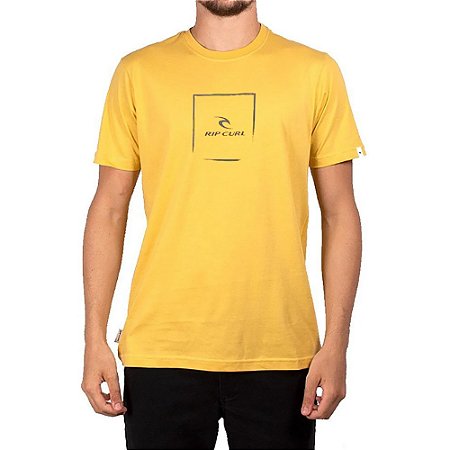 Camiseta Rip Curl Icon Corp Tee Masculina Amarelo