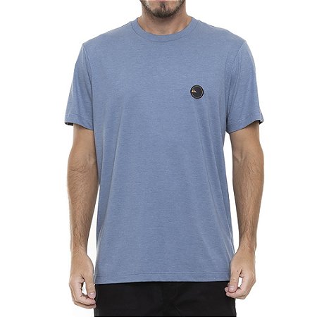 Camiseta Quiksilver Patch Round Masculina Azul Mescla