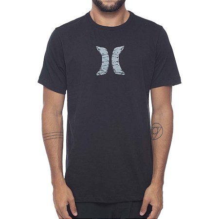 Camiseta Hurley Silk Hard Icon Oversize Masculina Preto