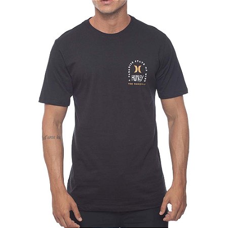 Camiseta Hurley Silk Palms Masculina Preto