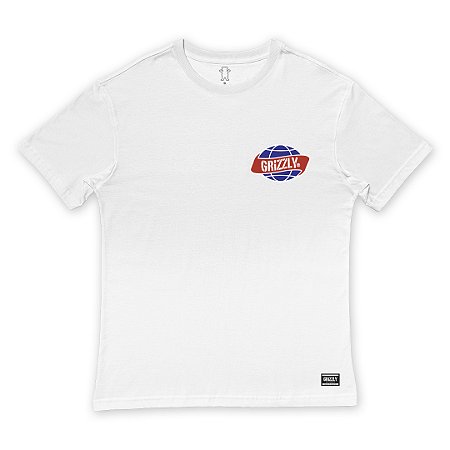 Camiseta Grizzly Round The World Masculina Branco