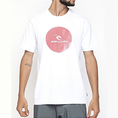 Camiseta Rip Curl Round Icon Corp SM23 Masculina Branco