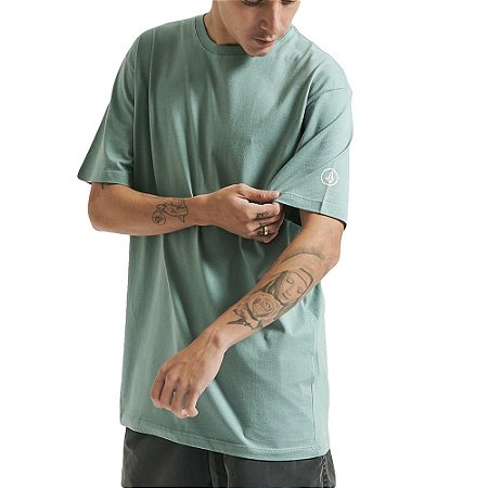Camiseta Volcom Solid Stone SM23 Masculina Verde Claro