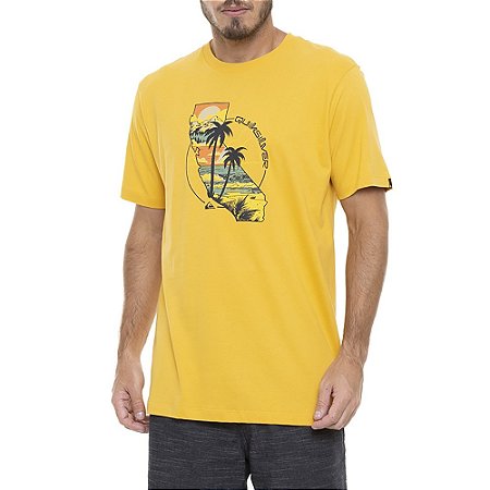 Camiseta Quiksilver CA State Scenic SM23 Masculina Mostarda