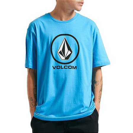 Camiseta Volcom Crisp Stone SM23 Masculina Azul Claro