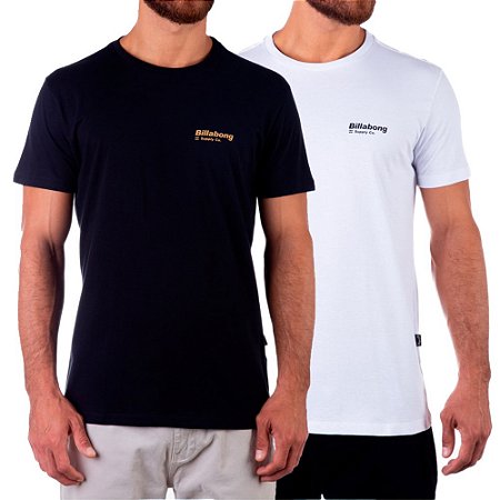 Kit 2 Camisetas Billabong 2PK Walled SM23 Branco/Preto