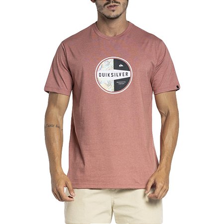 Camiseta Quiksilver Jungle Drum Leaves WT23 Vermelho Escuro