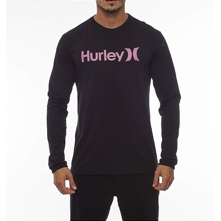 Camiseta Hurley Manga Longa O&O Solid WT23 Masculina Preto