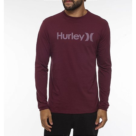 Camiseta Hurley Manga Longa O&O Solid WT23 Masculina Vinho