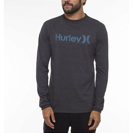 Camiseta Hurley Manga Longa O&O Solid WT23 Preto Mescla