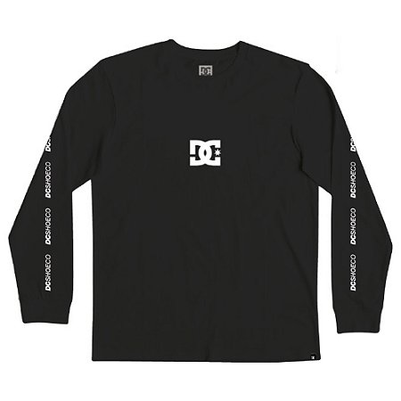 Camiseta DC Shoes Manga Longa Minimal Stripe WT23 Preto