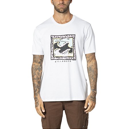 Camiseta Billabong Crayon Wave II WT23 Masculino Branco