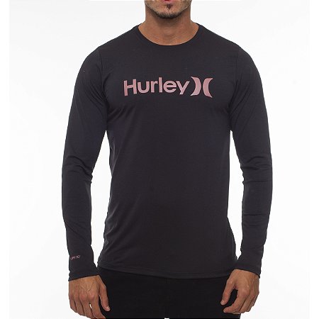 Camiseta Hurley Surf Manga Longa One&Only WT23 Preto