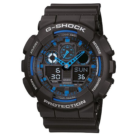 Relógio G-Shock GA-100 Preto/Azul