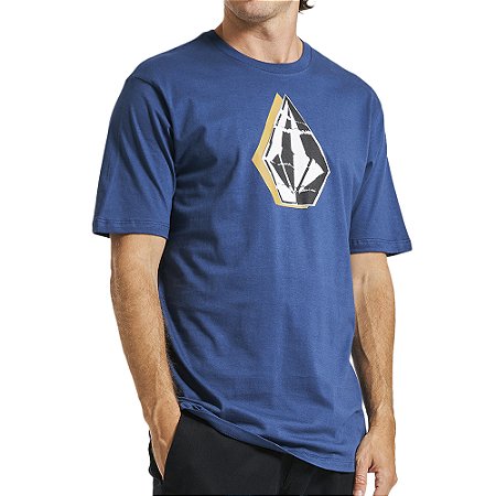 Camiseta Volcom Slightly Removed WT23 Masculina Azul Escuro